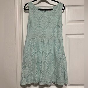 Xhilaration Teal Lined Sleeveless Lace Dress Women’s XL